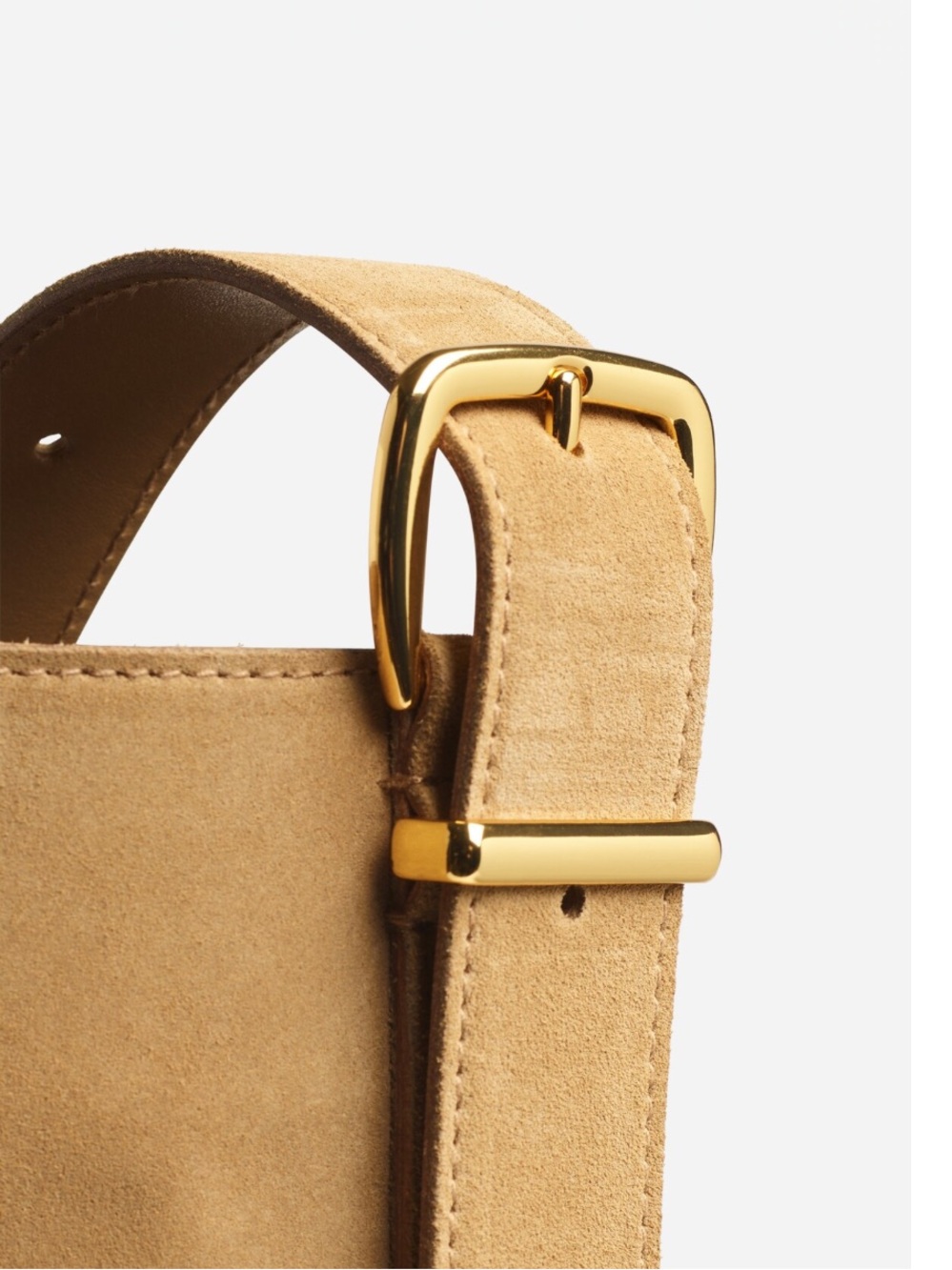 Madewell The Essential Bucket Tote in Tawny Khaki Suede Boho Chic Minimalist - Picture 4 of 10